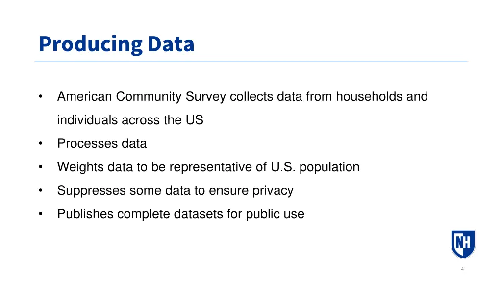 producing data