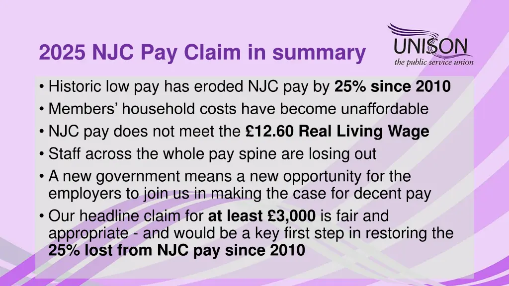 2025 njc pay claim in summary