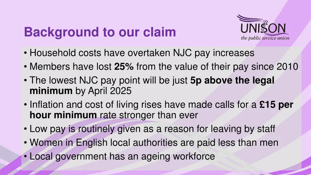 background to our claim