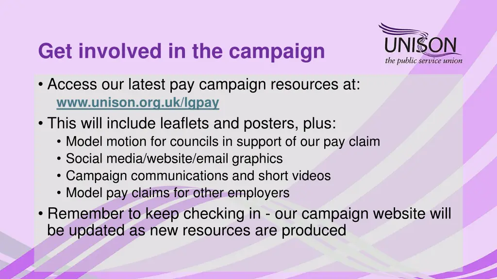 get involved in the campaign