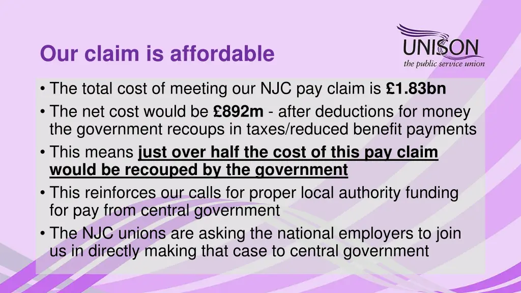 our claim is affordable