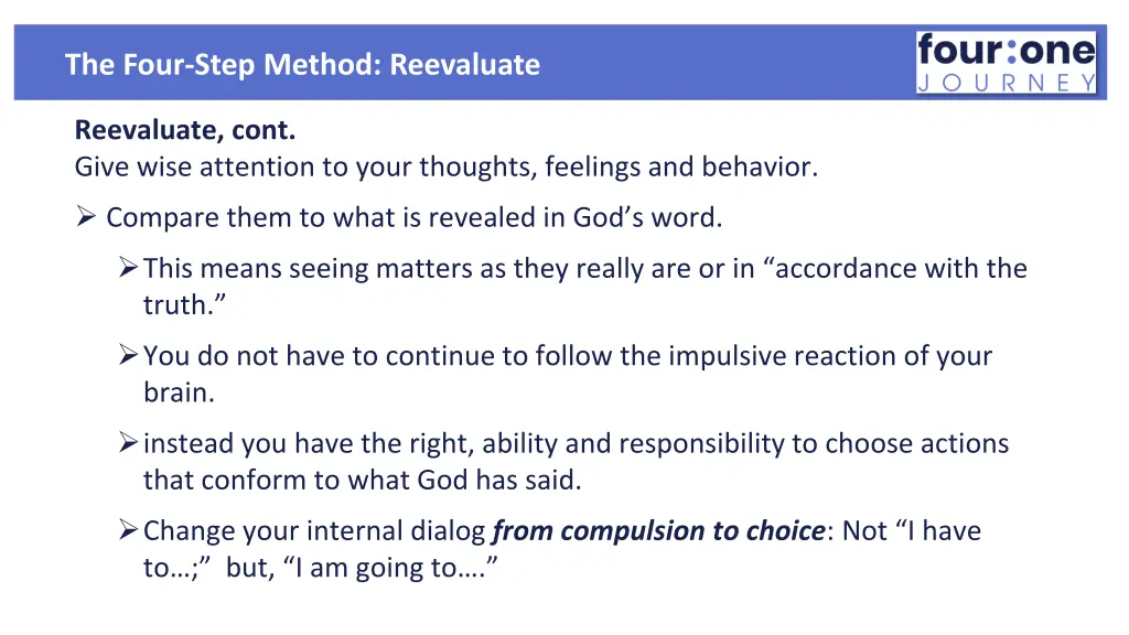 the four step method reevaluate 1