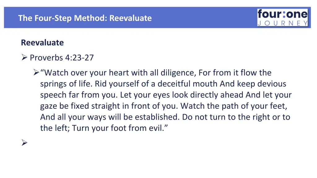 the four step method reevaluate