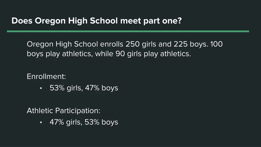 does oregon high school meet part one