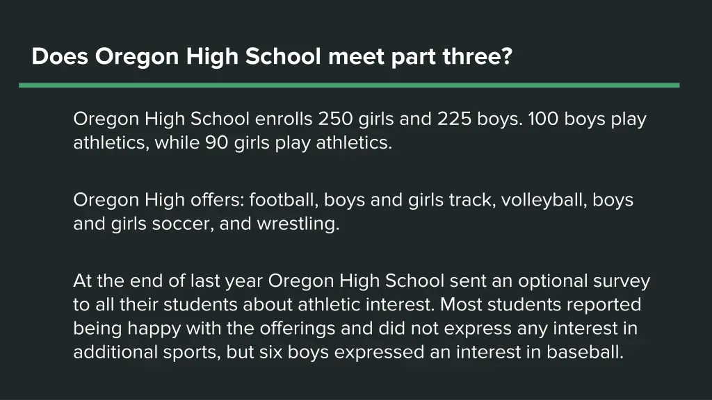 does oregon high school meet part three