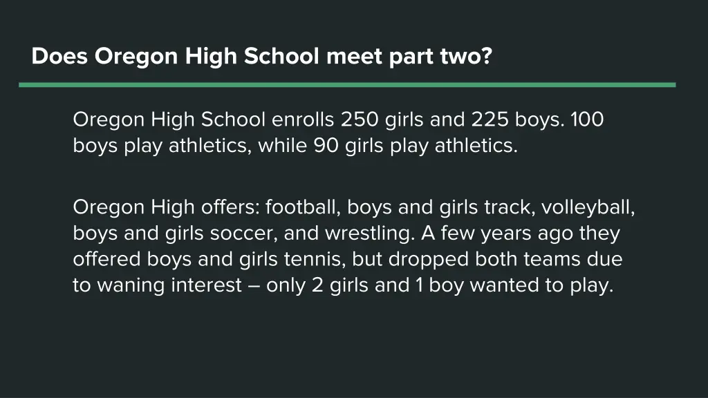 does oregon high school meet part two