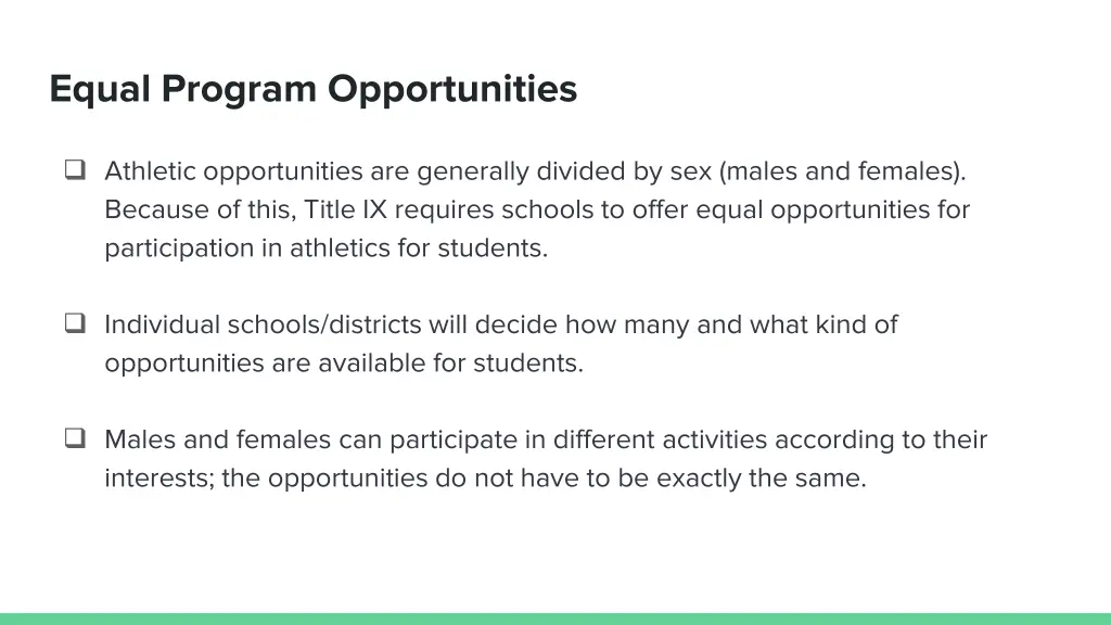 equal program opportunities