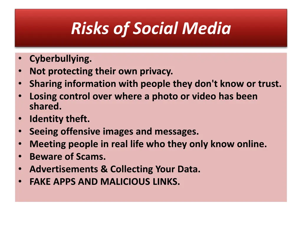 risks of social media