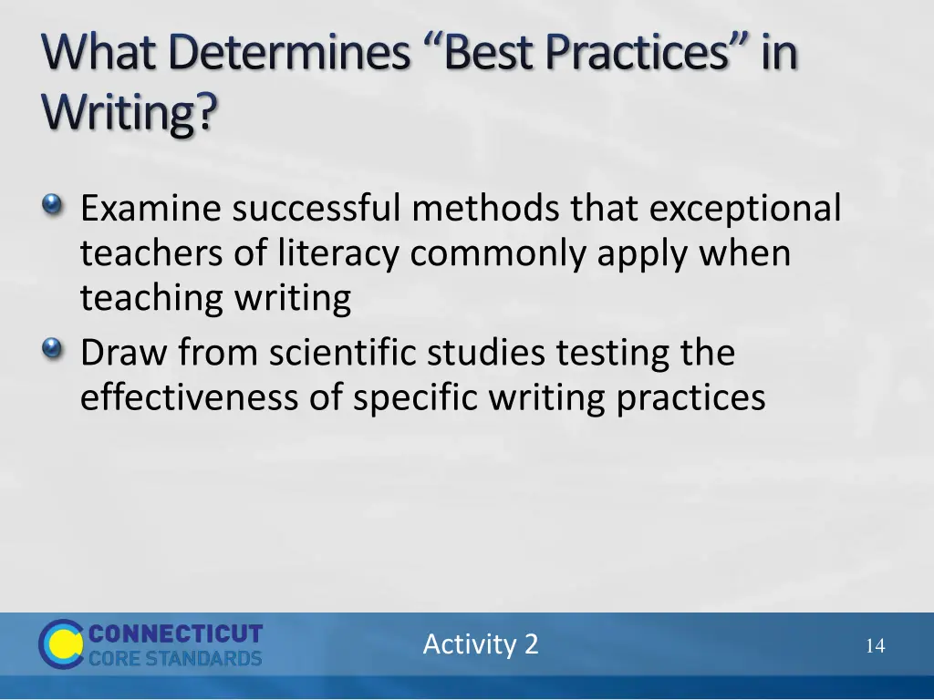 what determines best practices in writing