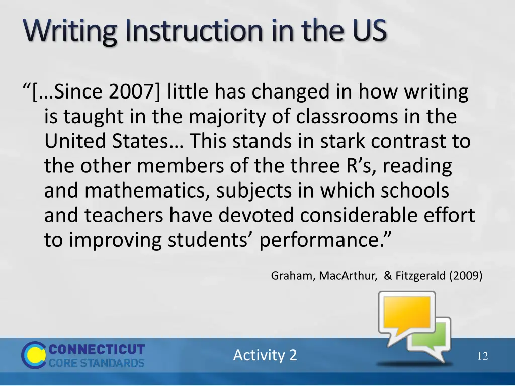 writing instruction in the us