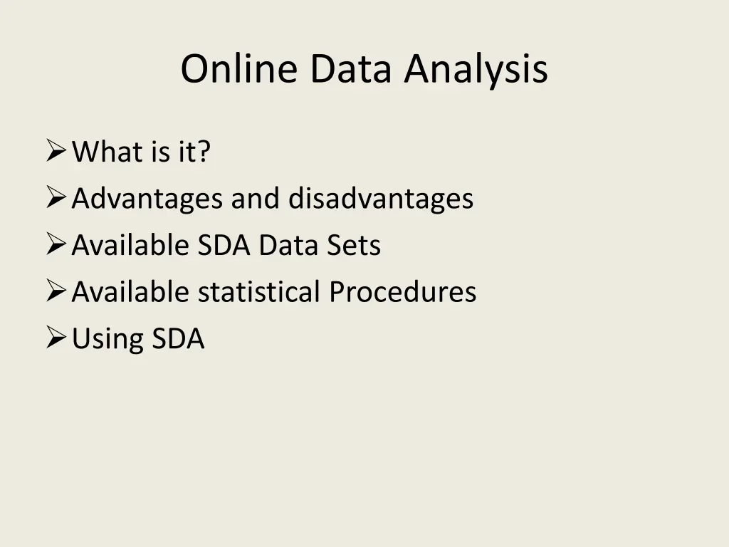 online data analysis