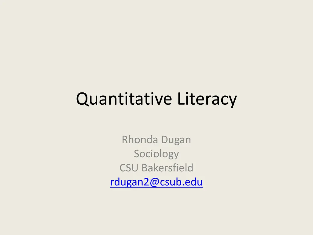 quantitative literacy