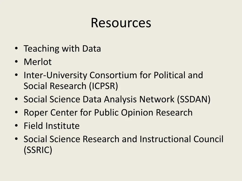 resources