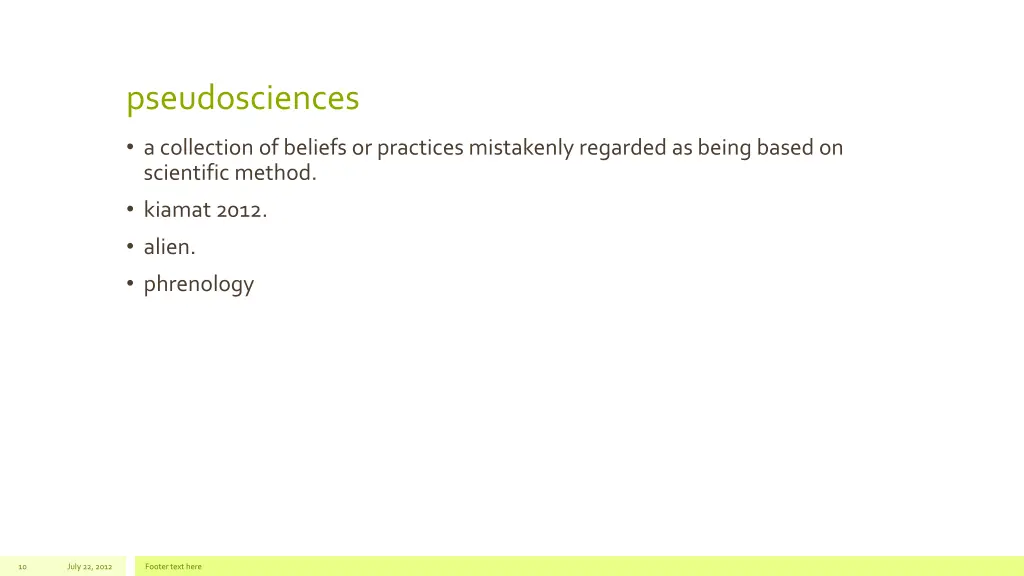 pseudosciences