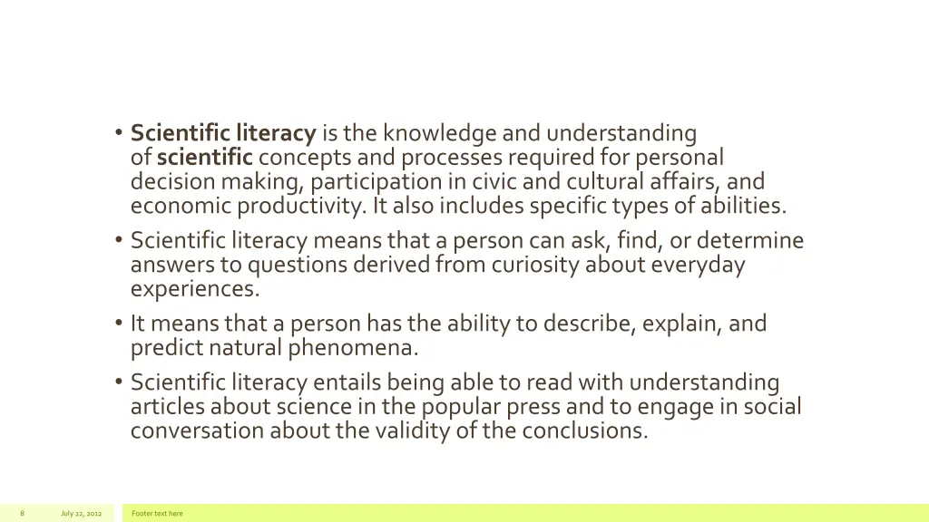 scientific literacy is the knowledge