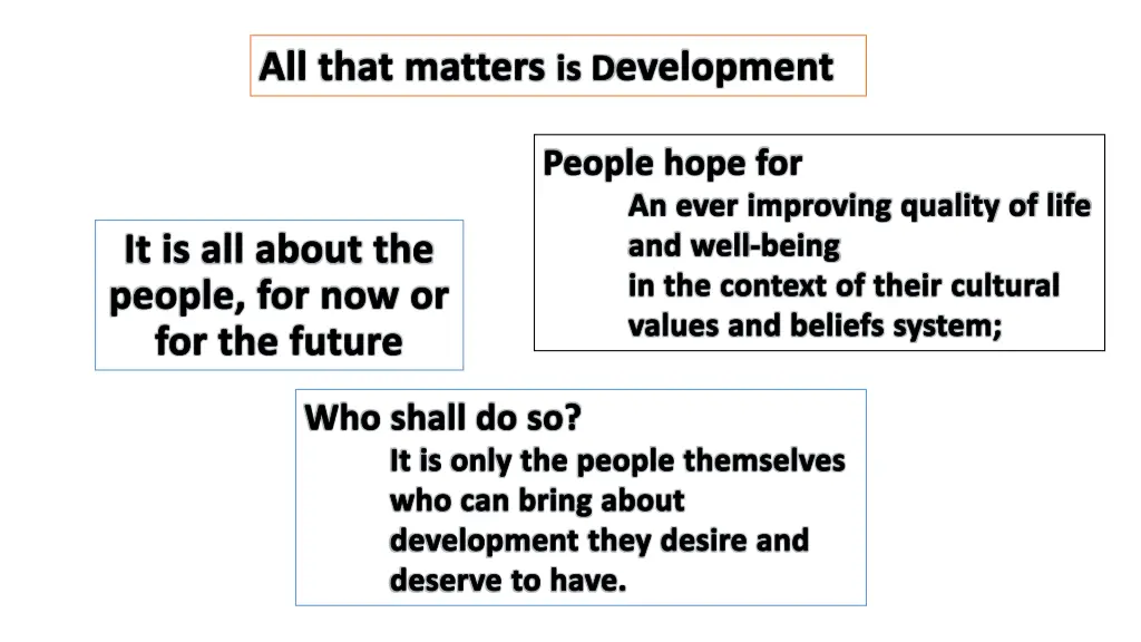 all that matters is d evelopment