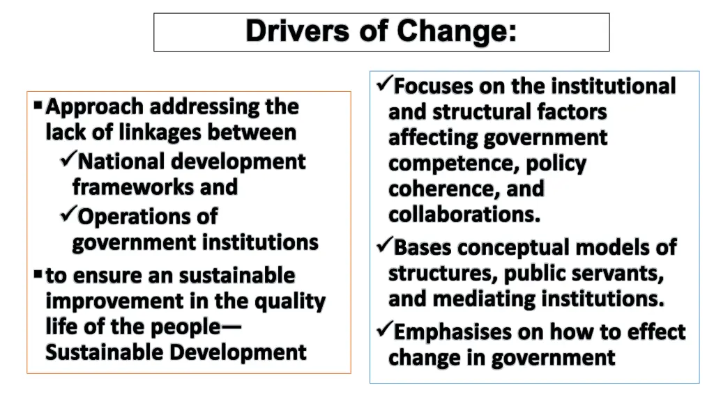 drivers of change
