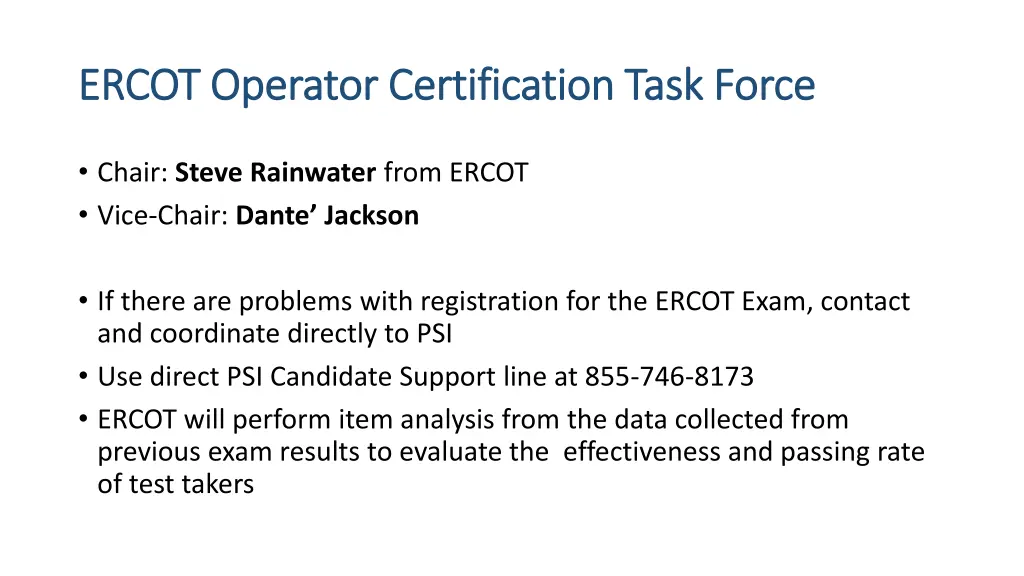 ercot operator certification task force ercot