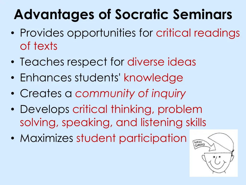 advantages of socratic seminars provides