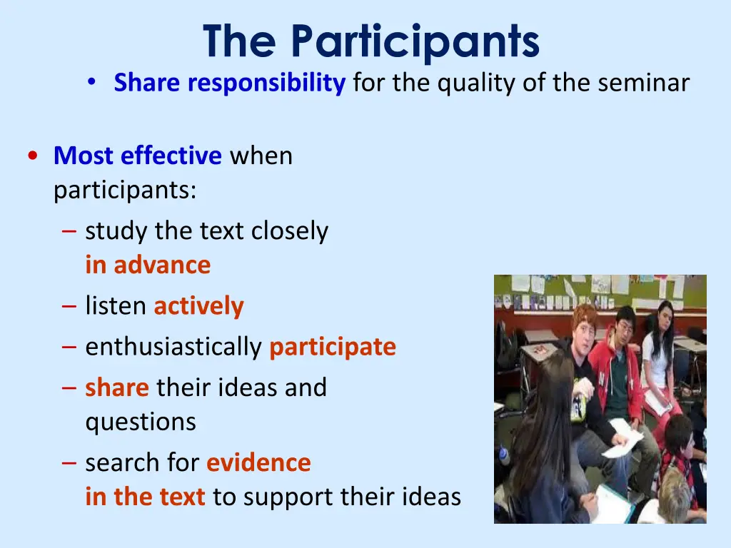 the participants share responsibility