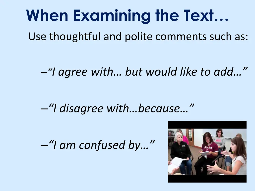 when examining the text