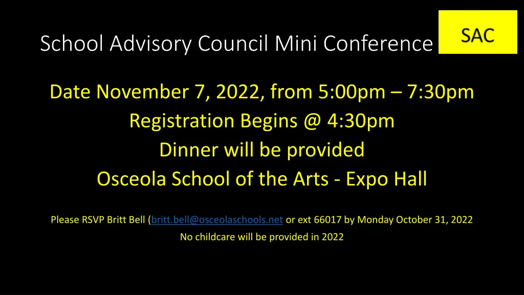 school advisory council mini conference
