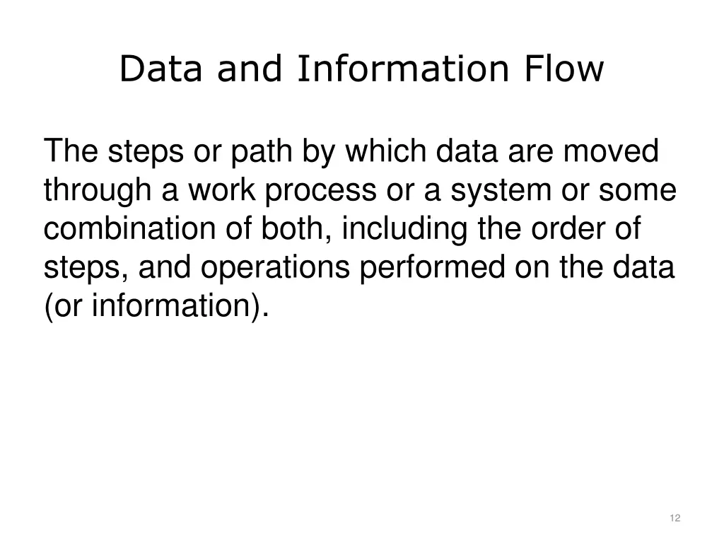 data and information flow