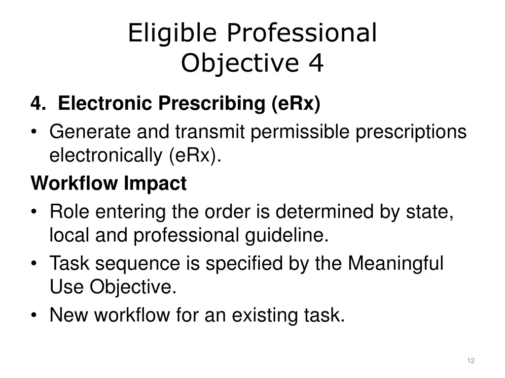 eligible professional objective 4