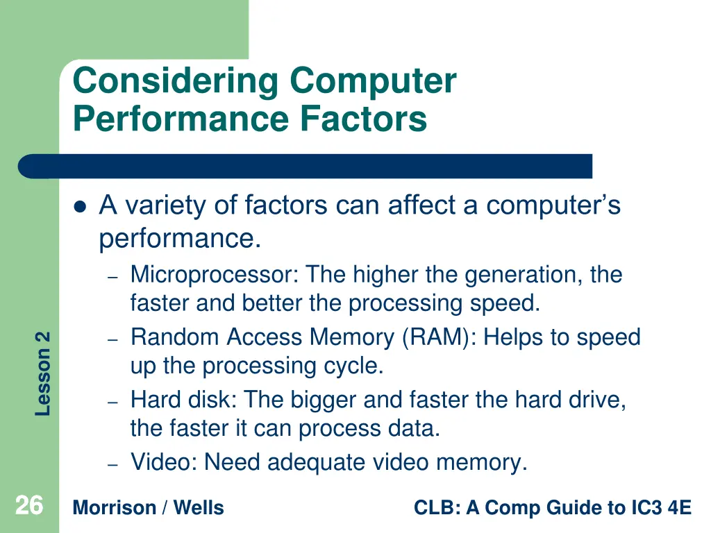considering computer performance factors