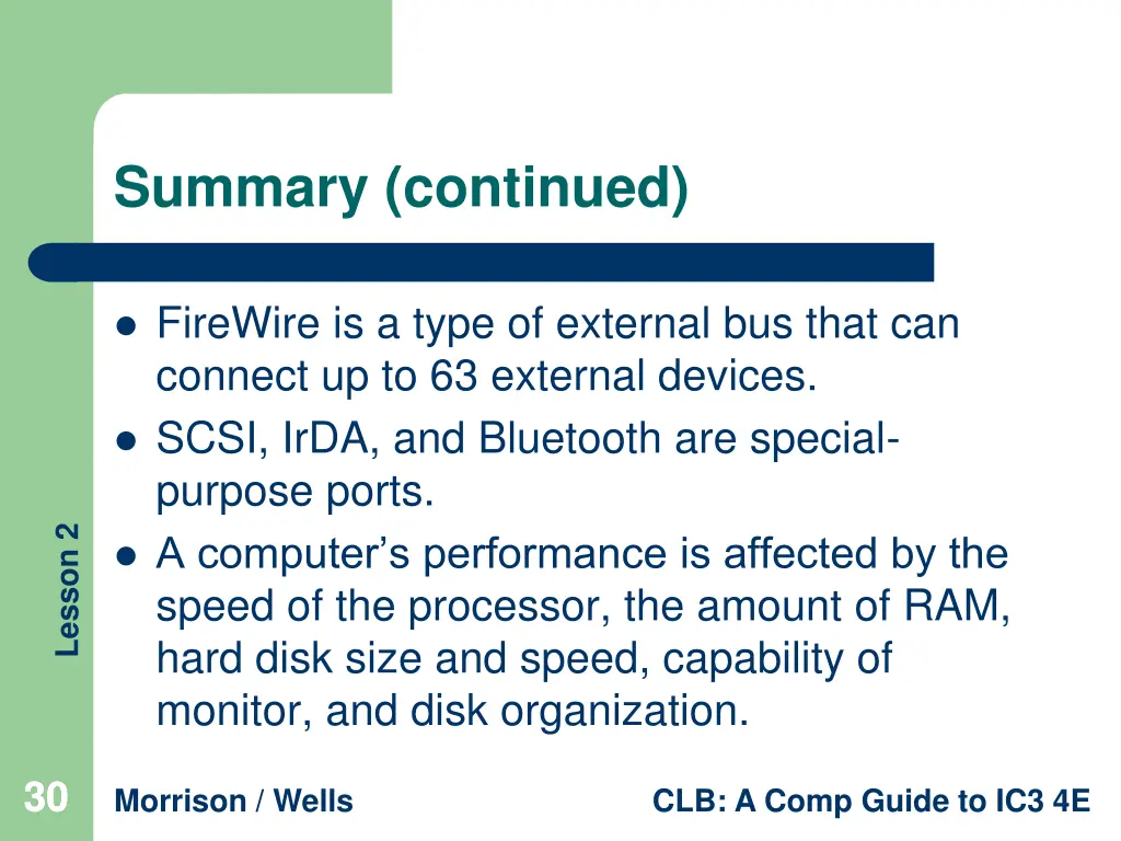 summary continued 2