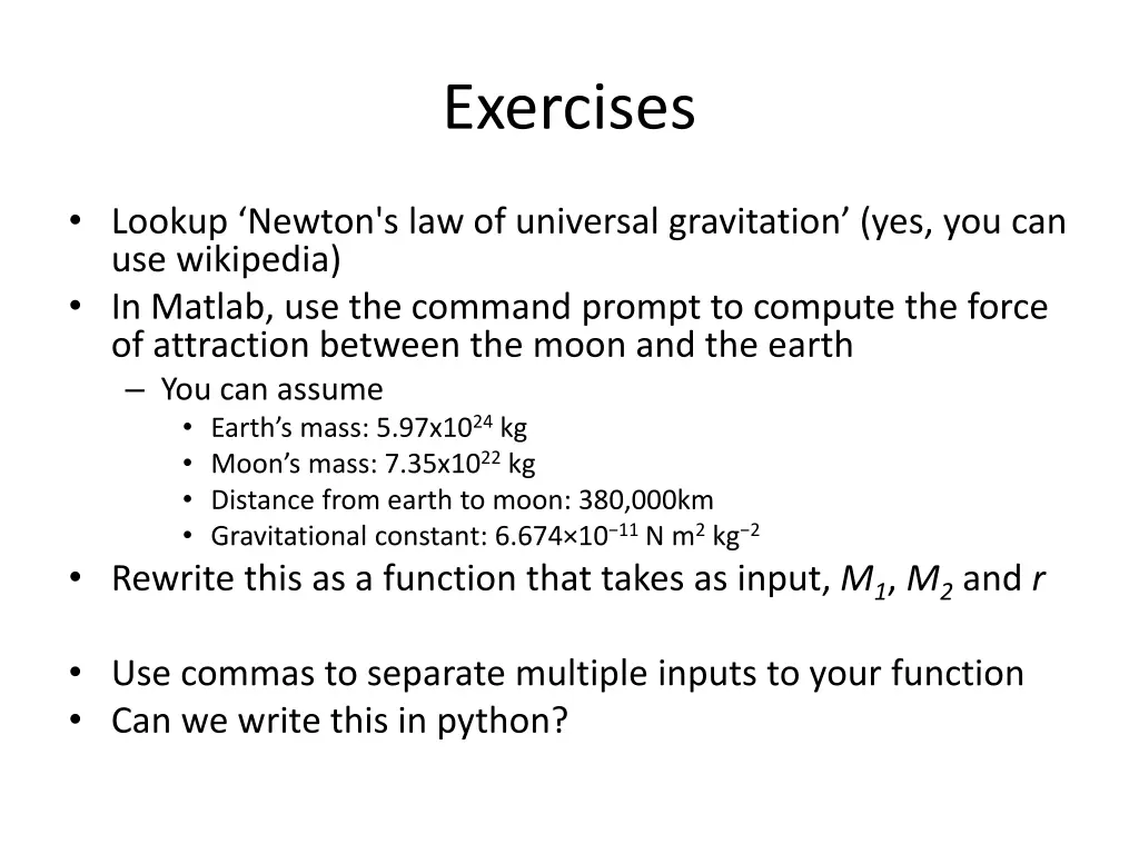 exercises