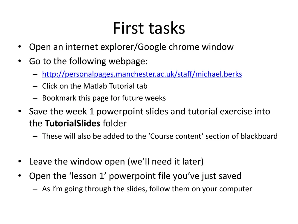 first tasks 1
