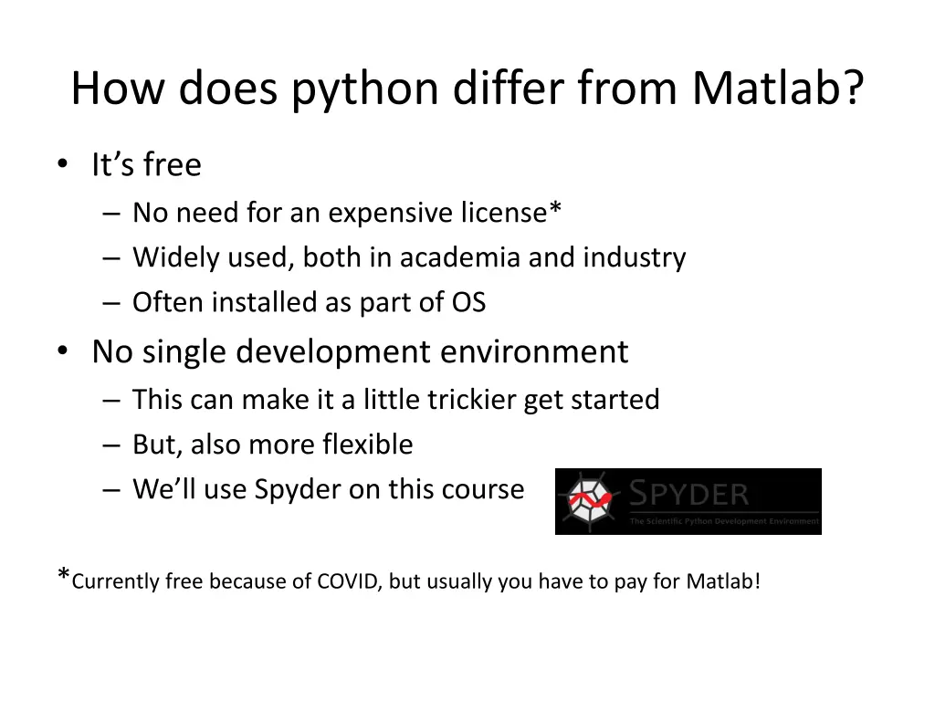 how does python differ from matlab