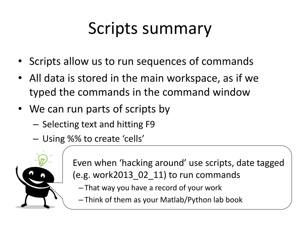 scripts summary
