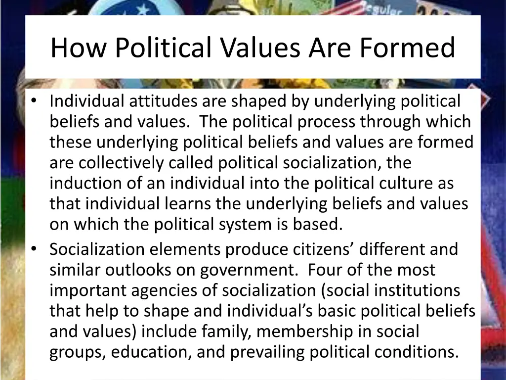 how political values are formed