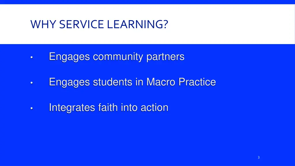 why service learning