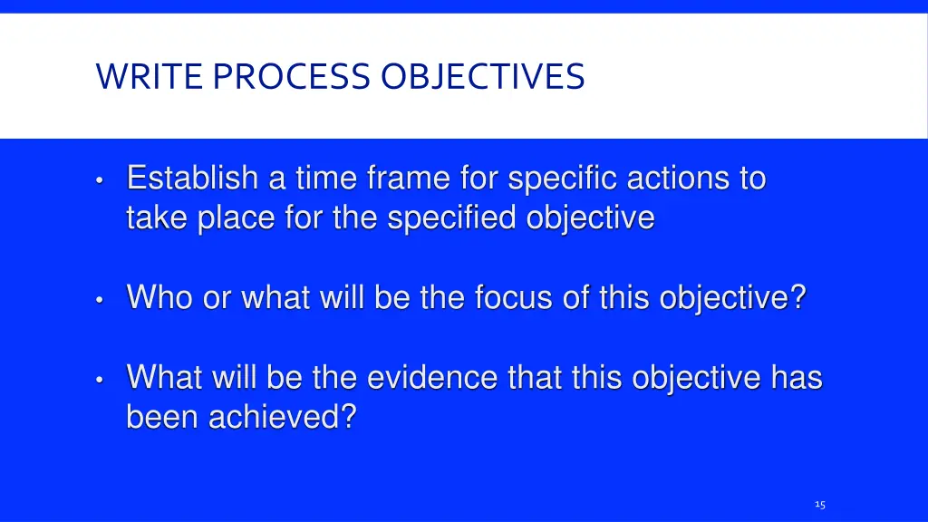 write process objectives