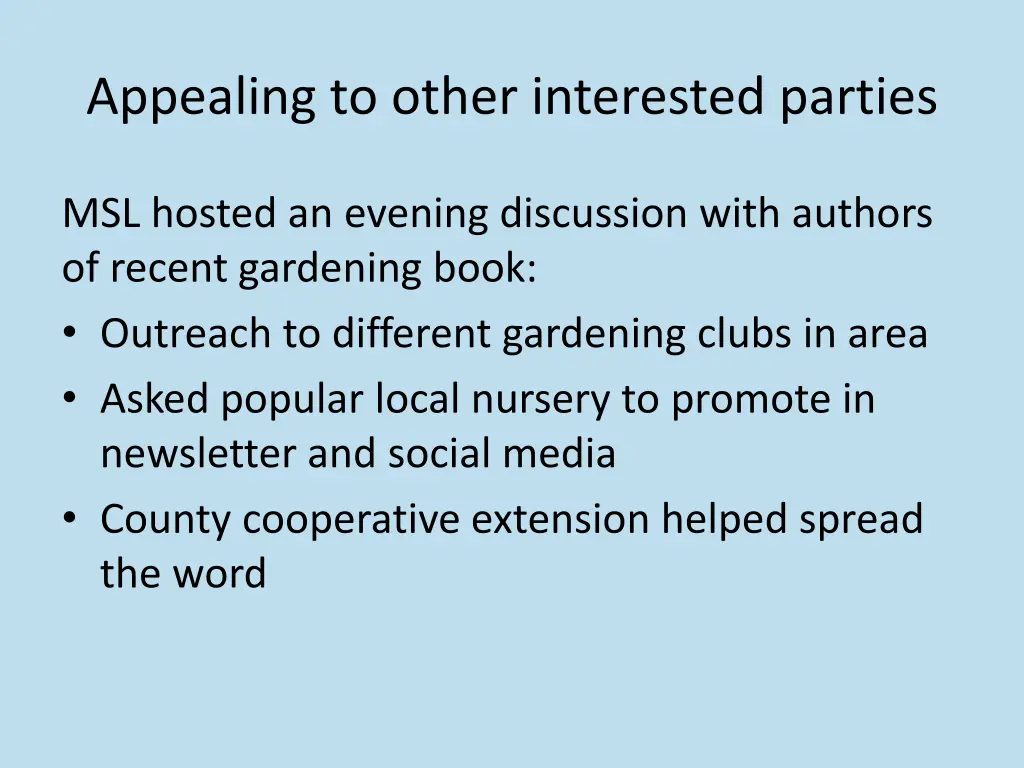 appealing to other interested parties