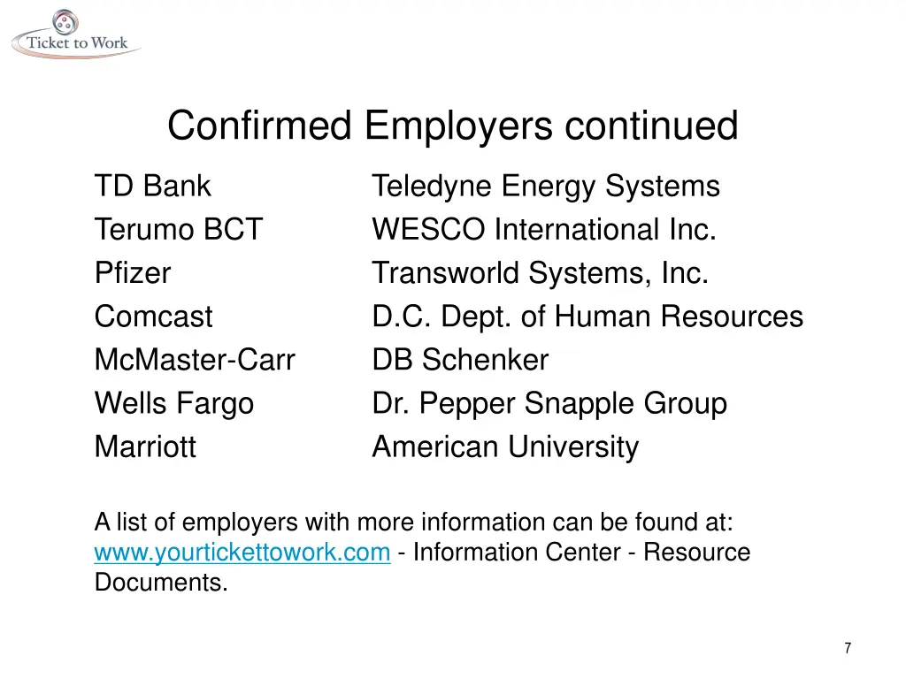 confirmed employers continued