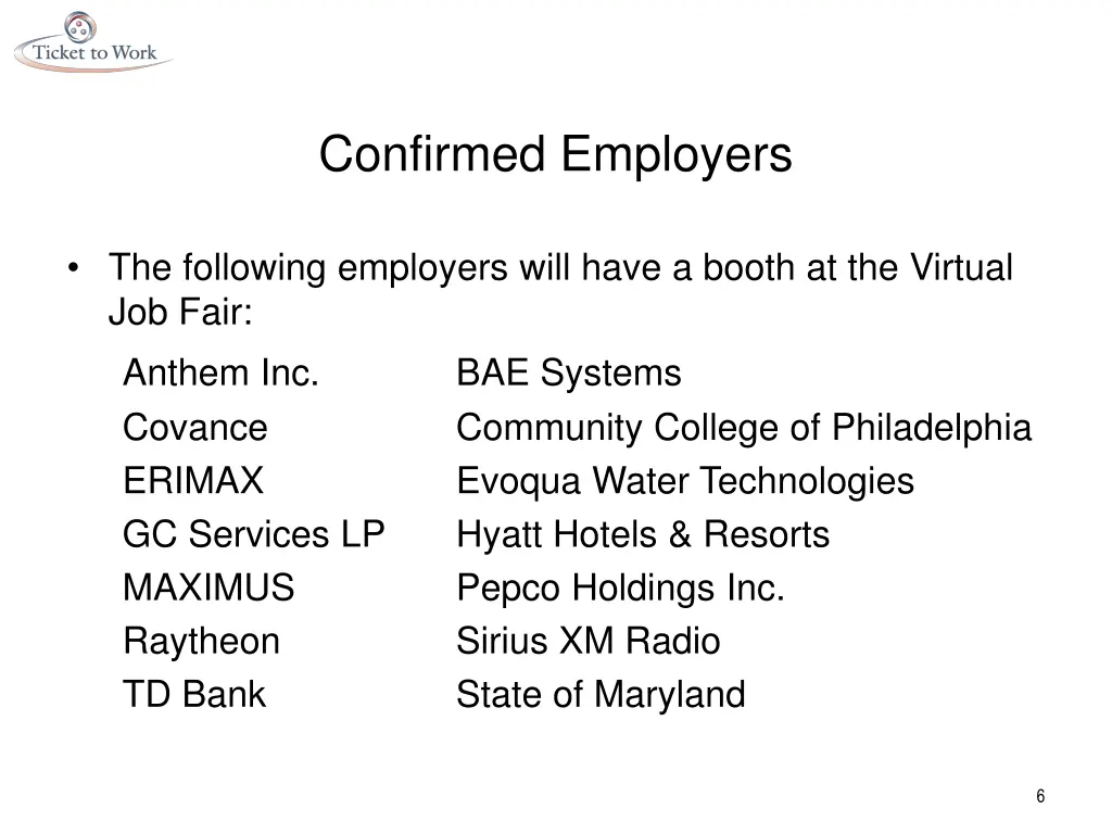 confirmed employers