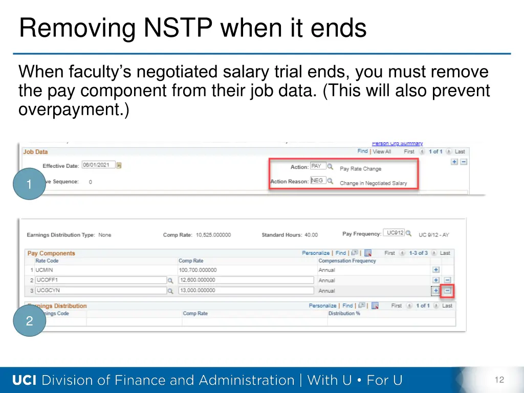 removing nstp when it ends