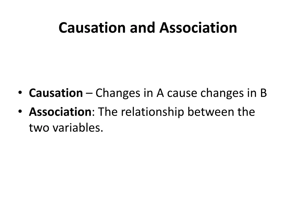 causation and association