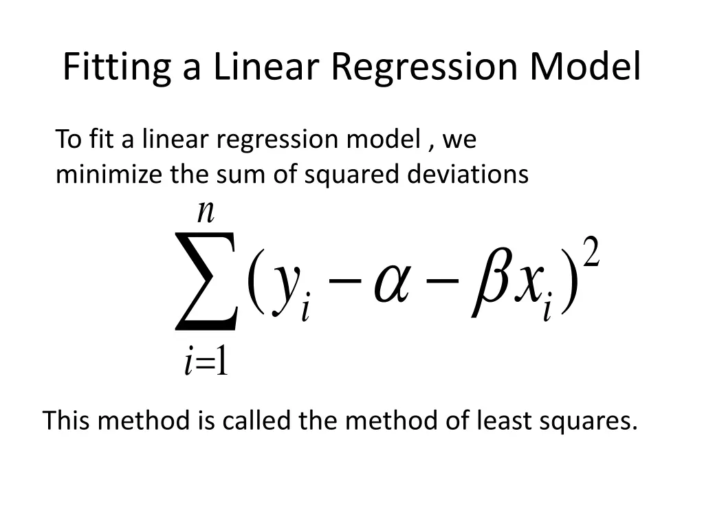 fitting a linear regression model 1