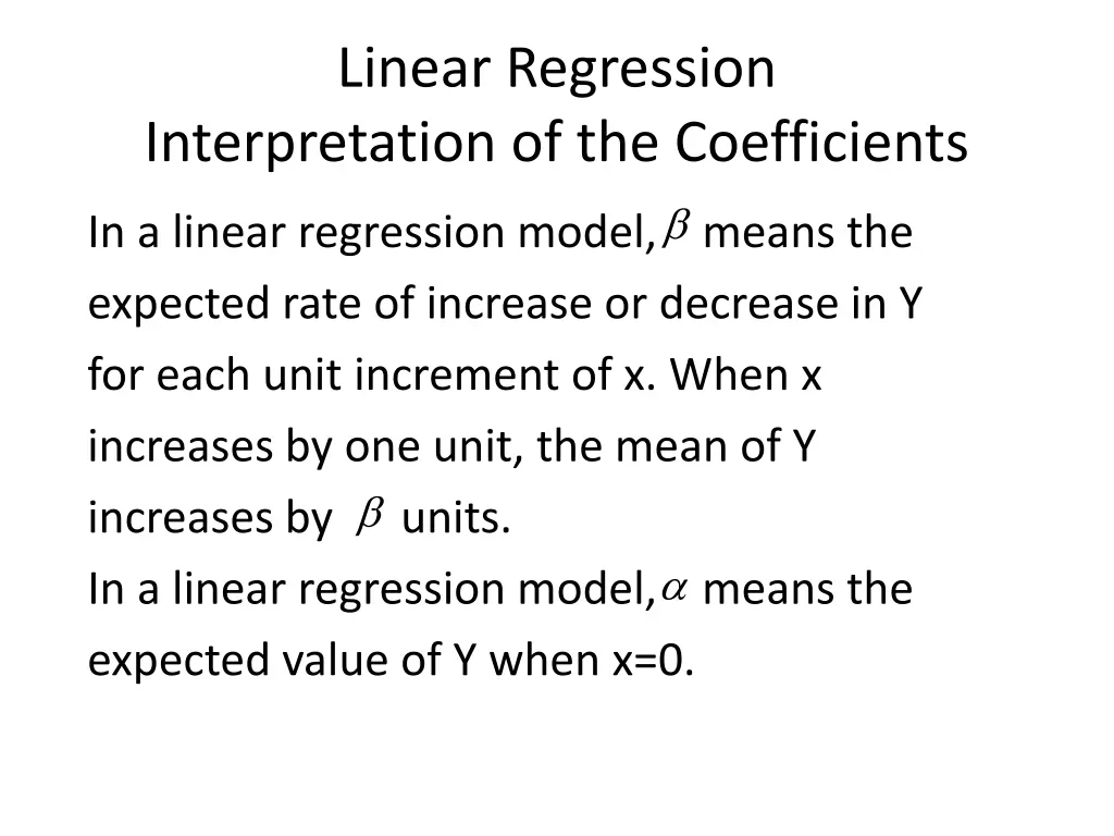 linear regression interpretation