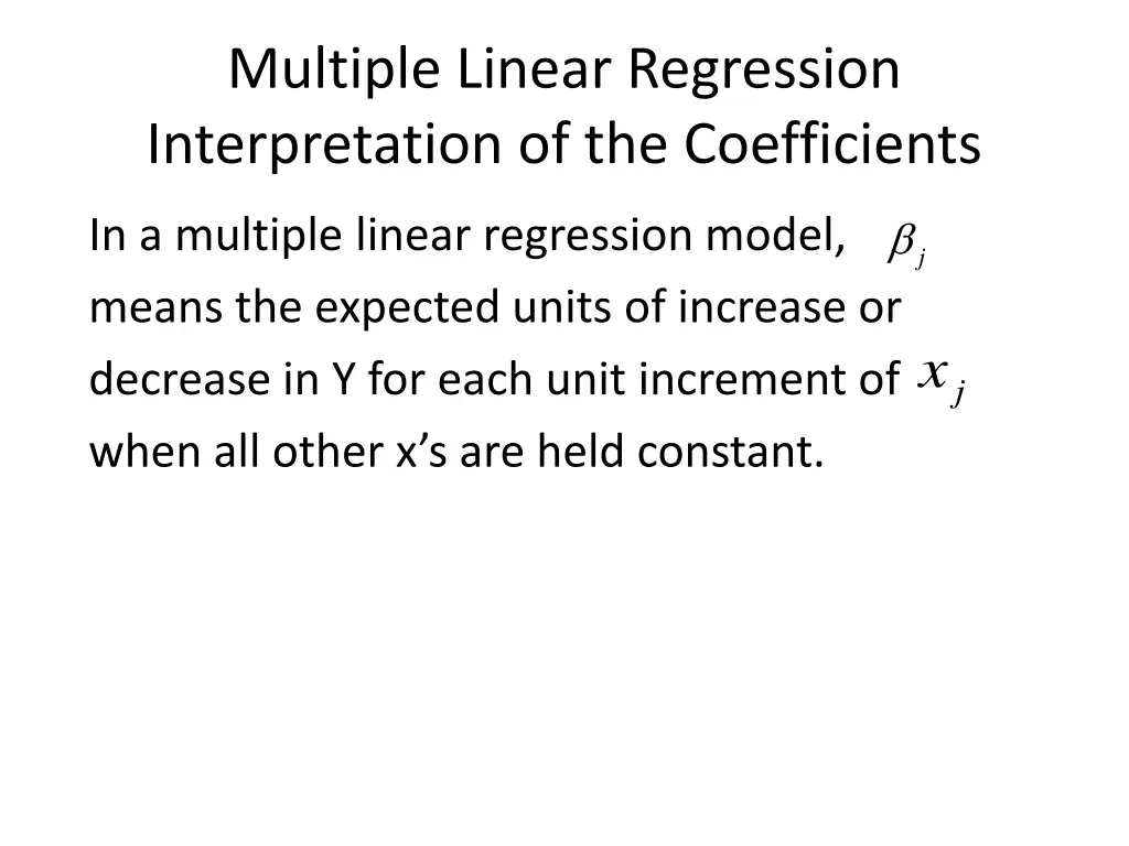 multiple linear regression interpretation