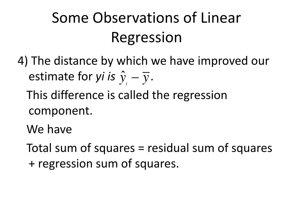 some observations of linear regression 1