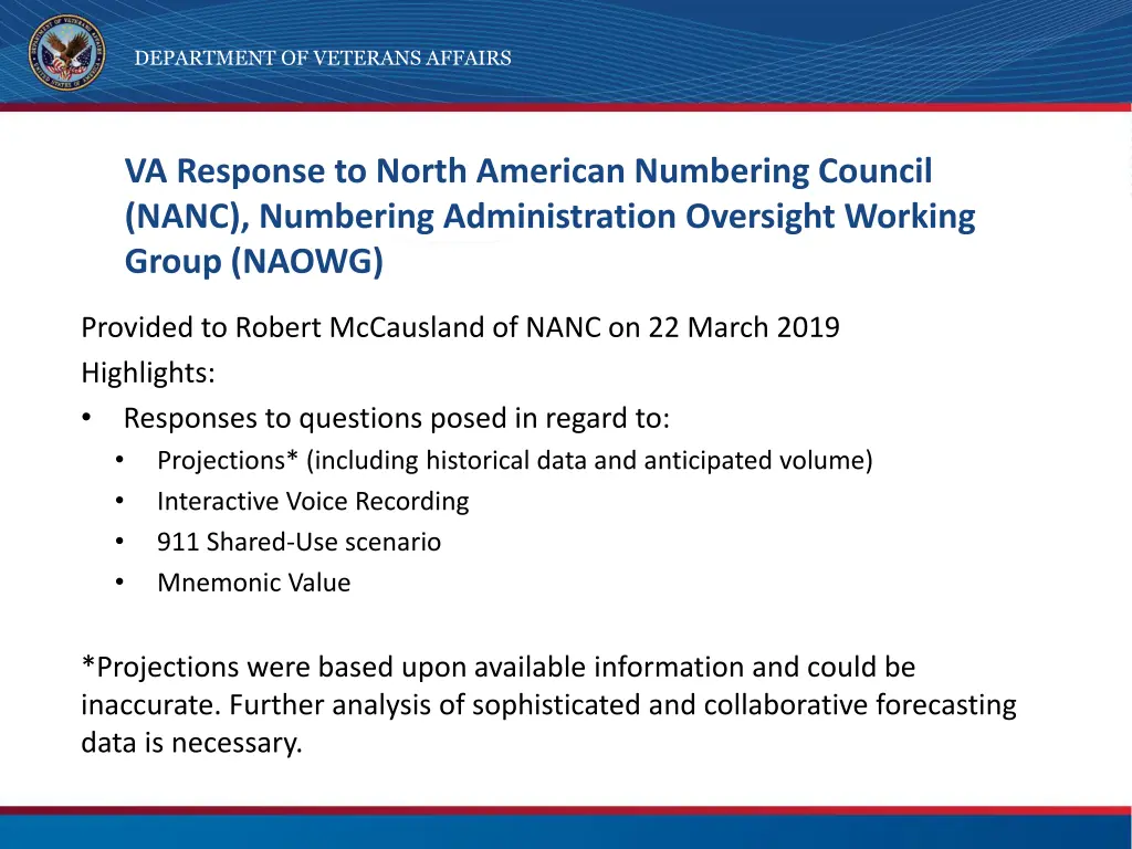 department of veterans affairs 5