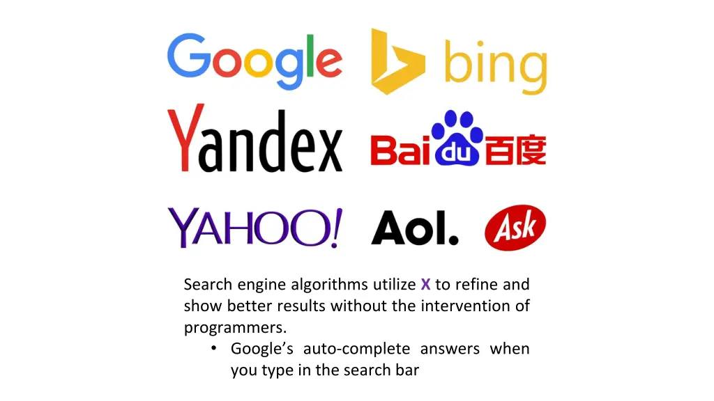 search engine algorithms utilize x to refine