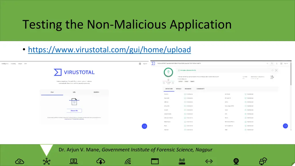 testing the non malicious application
