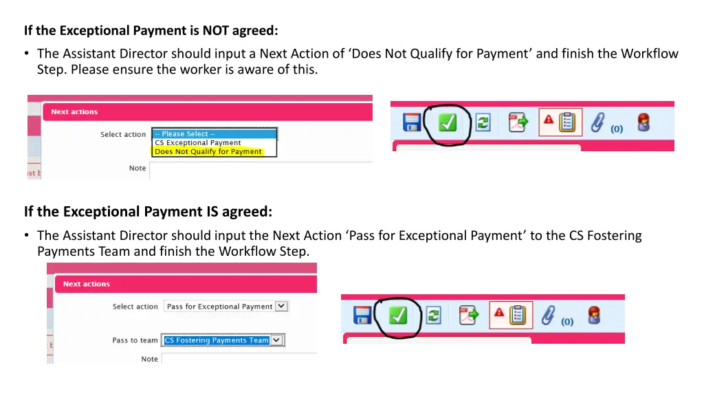 if the exceptional payment is not agreed